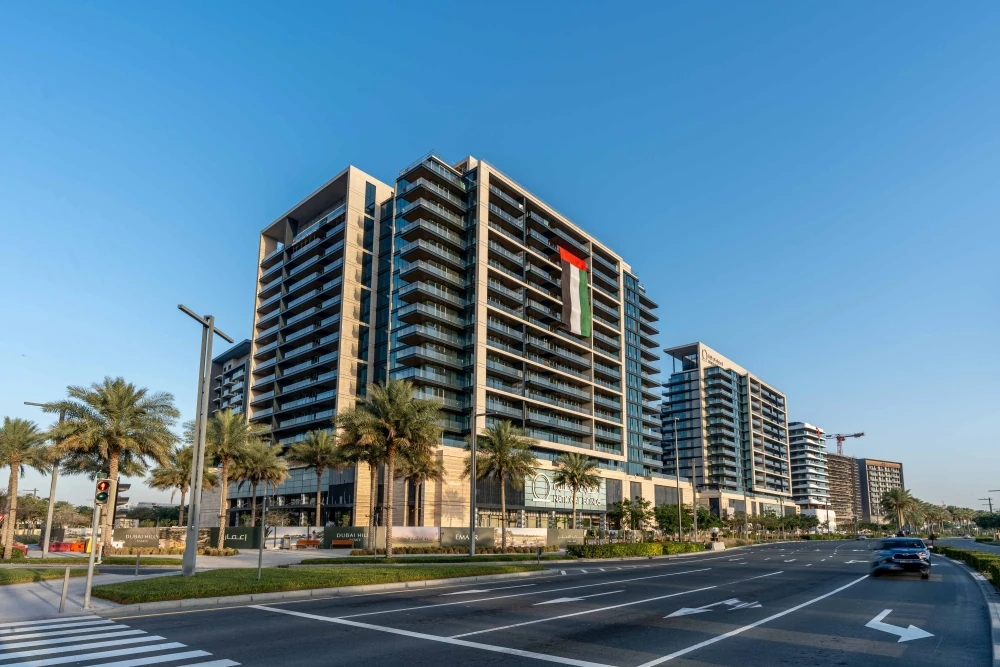 399 Hills Park residential towers on the boulevard in Dubai Hills Estate, Dubai