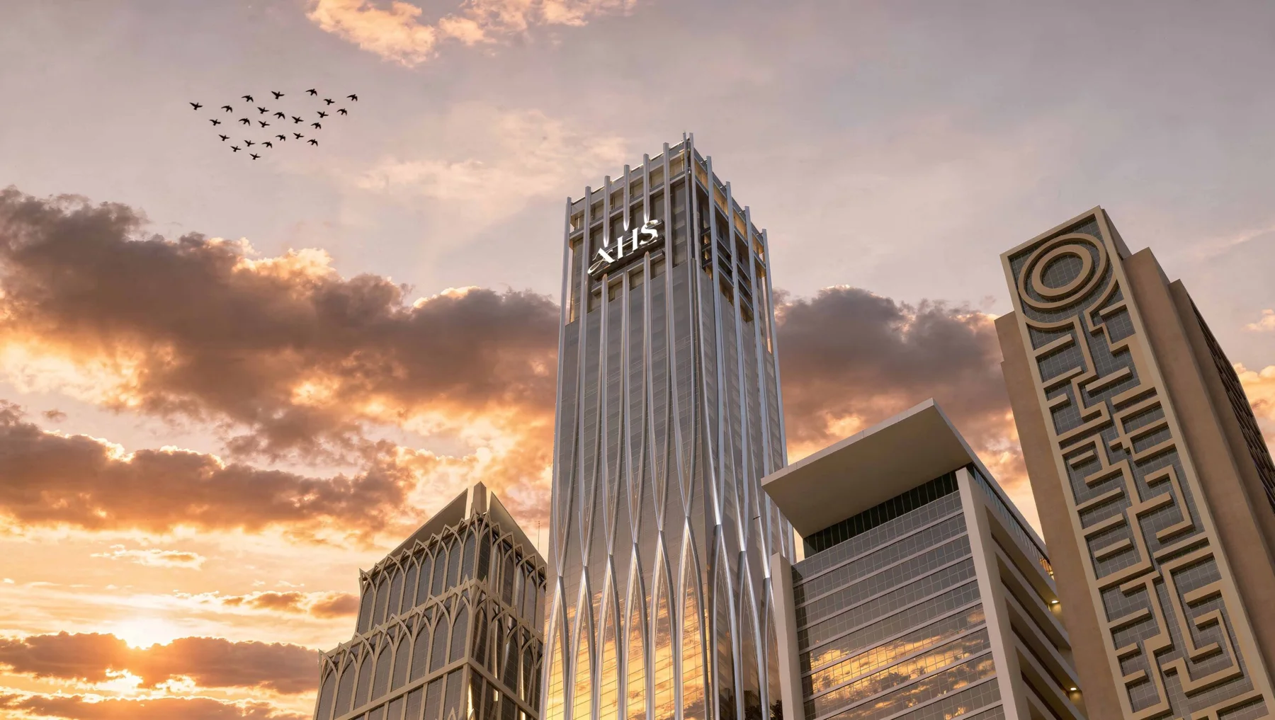 AHS Tower new glass facade on Sheikh Zayed Road, official render