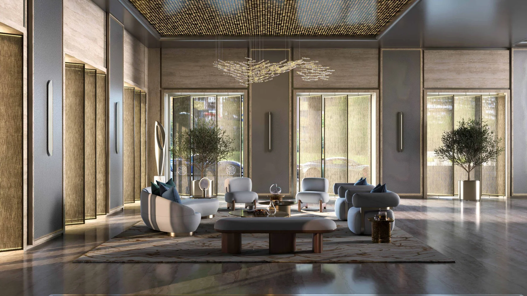 AHS Tower grand lobby, official render