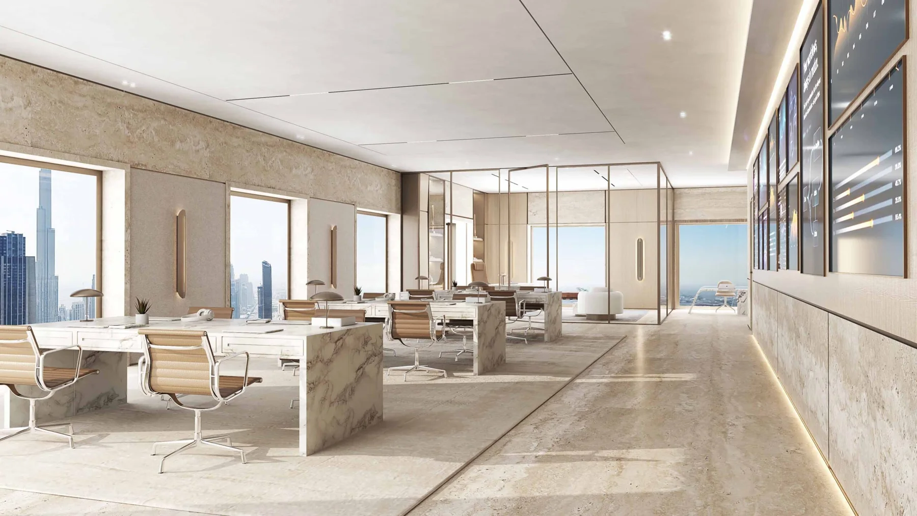 AHS Tower office workspace, official render