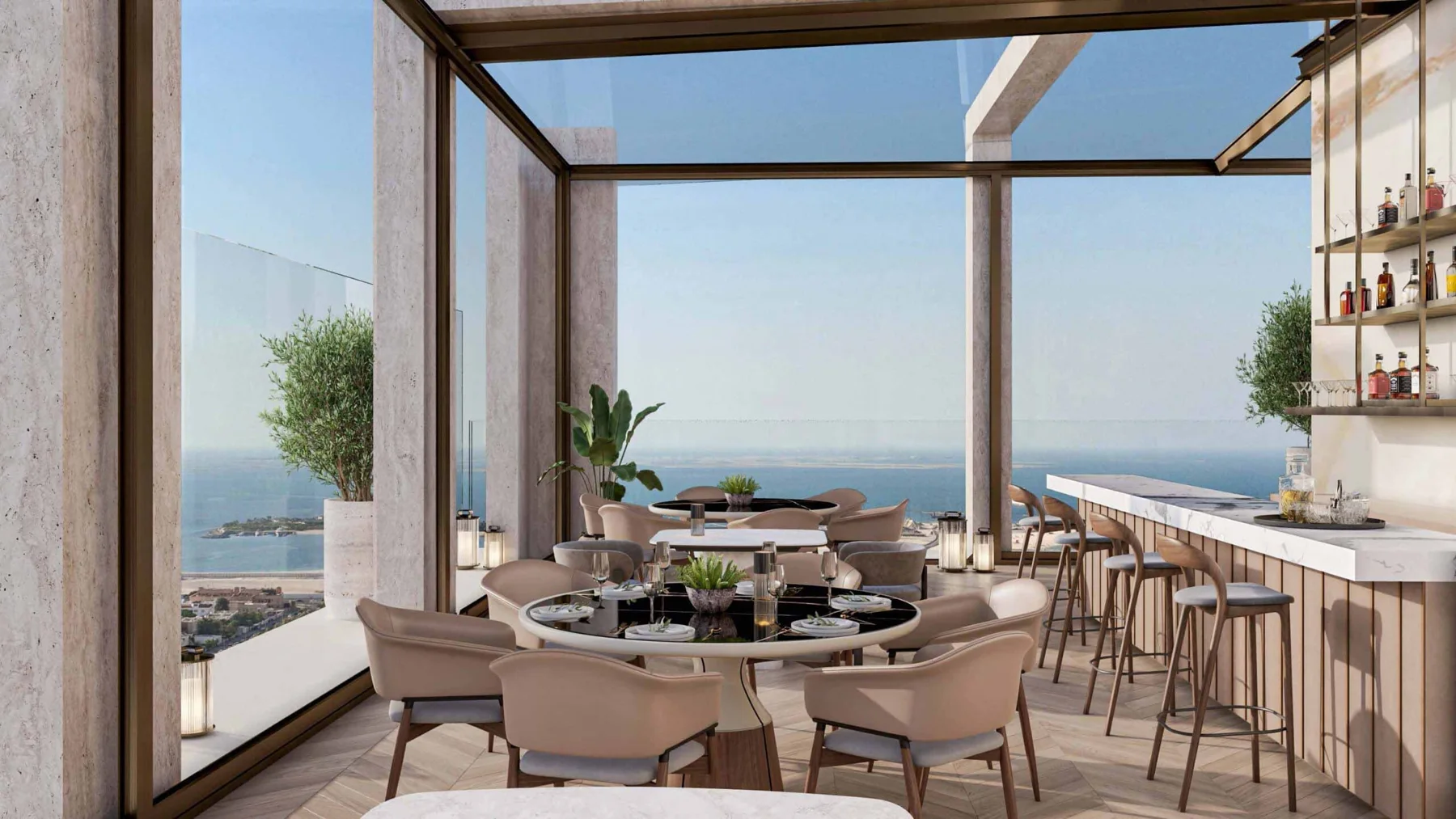 AHS Tower sky-level lounge, official render