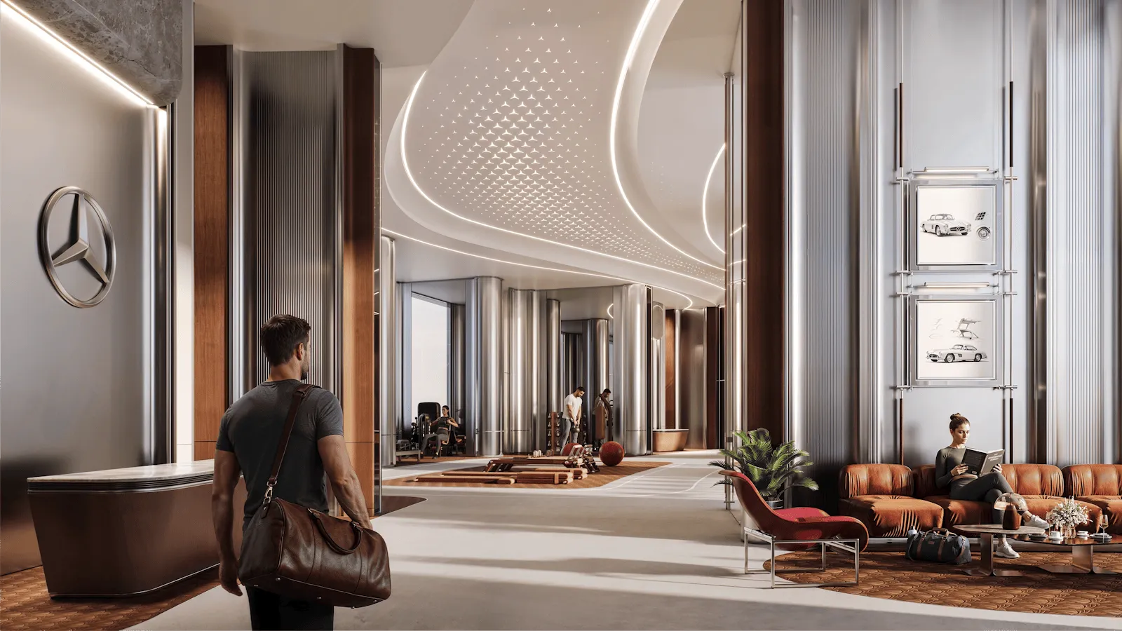 Binghatti Vision Iconic sky deck amenity render Mercedes-Benz Places