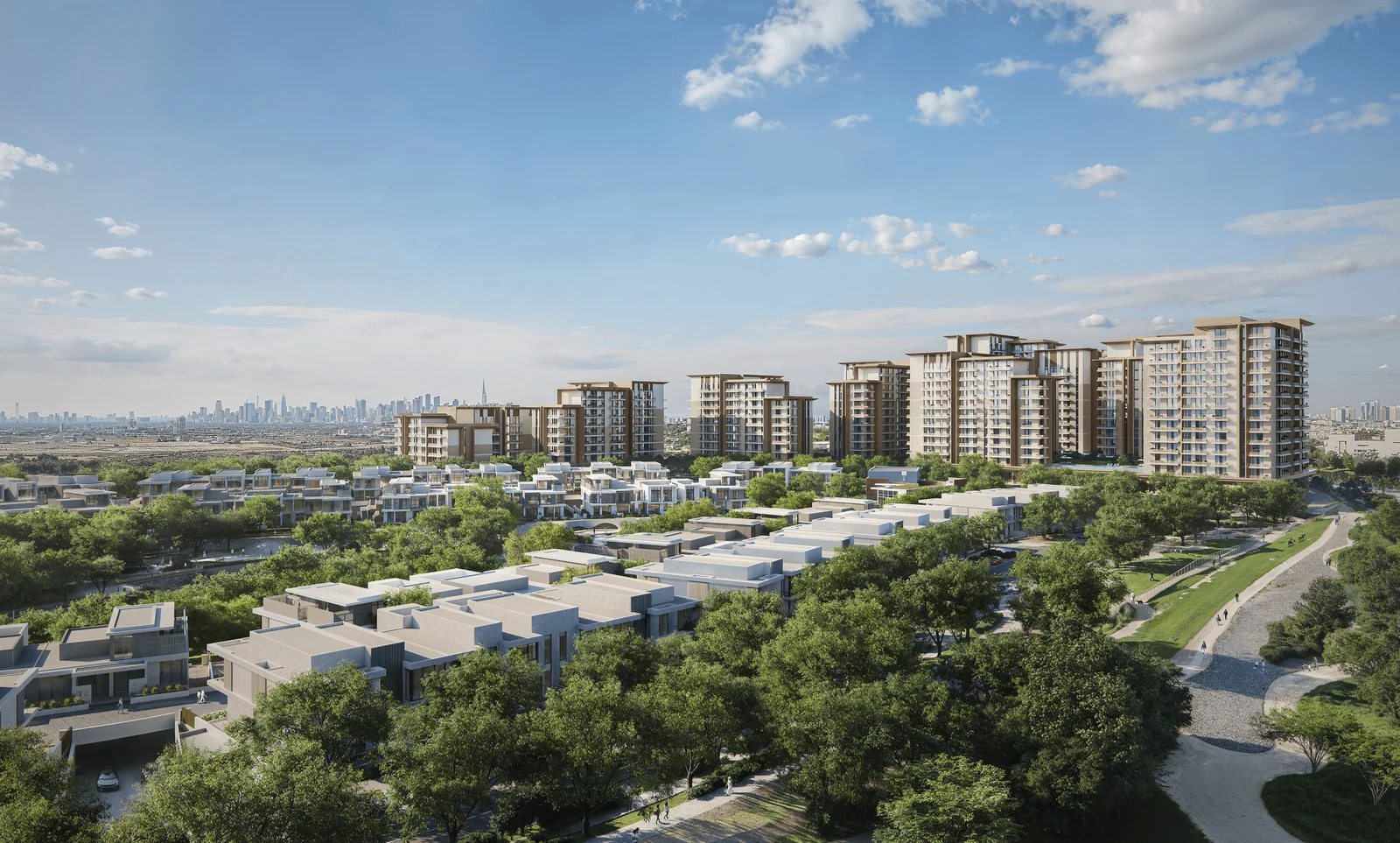 Official render of Expo Valley Views apartments and Expo Valley villas at Expo City Dubai