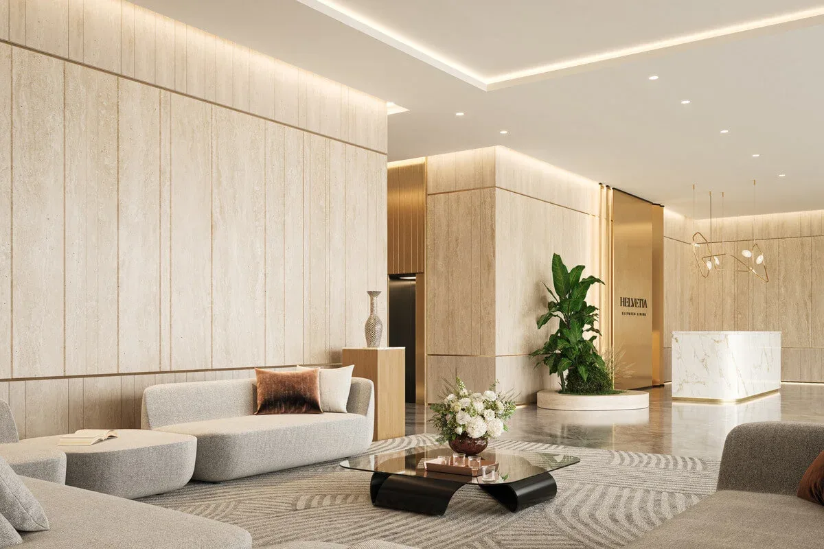 Lobby of Helvetia Residences, Jumeirah Village Circle
