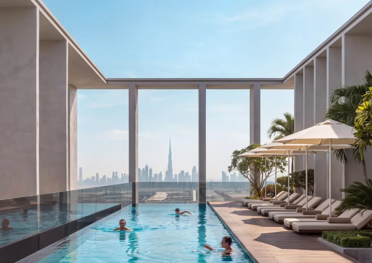 KORE by Imtiaz rooftop pool amenity render