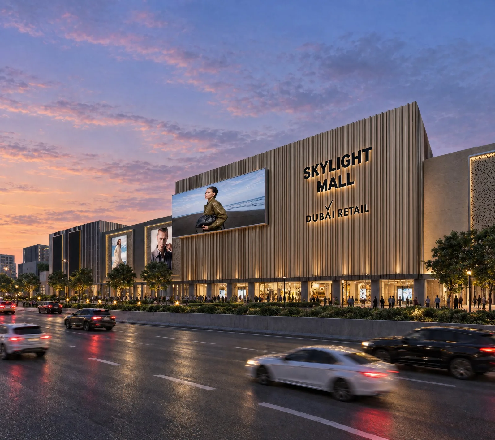 Skylight Mall facade facing Al Khail Road, Dubai, official render