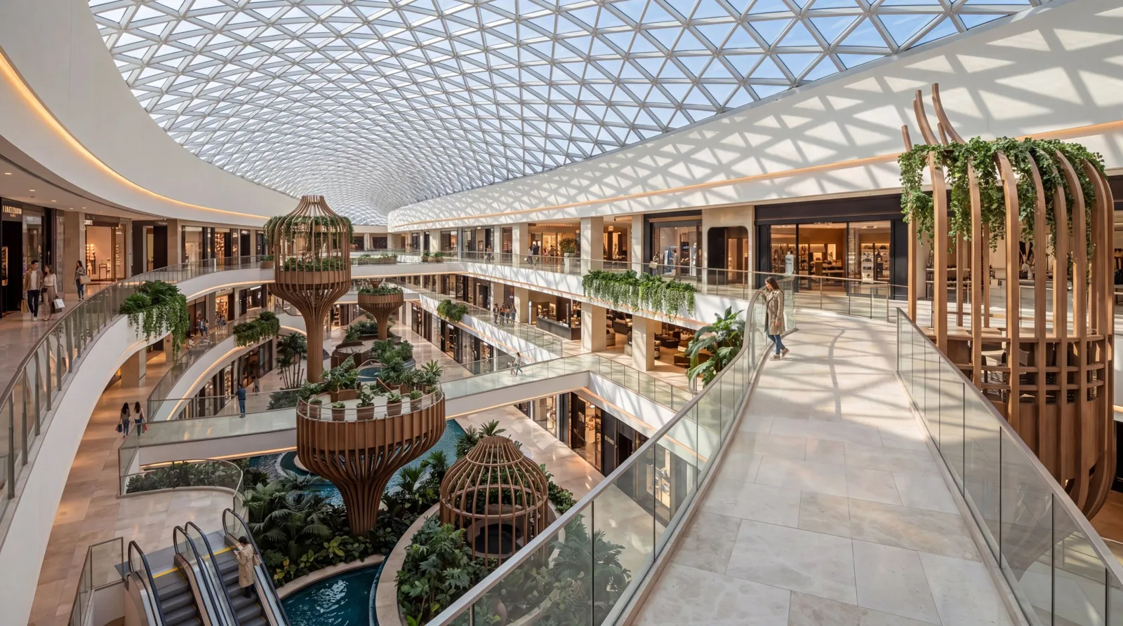 Skylit atrium interior of Skylight Mall, Dubai, official render